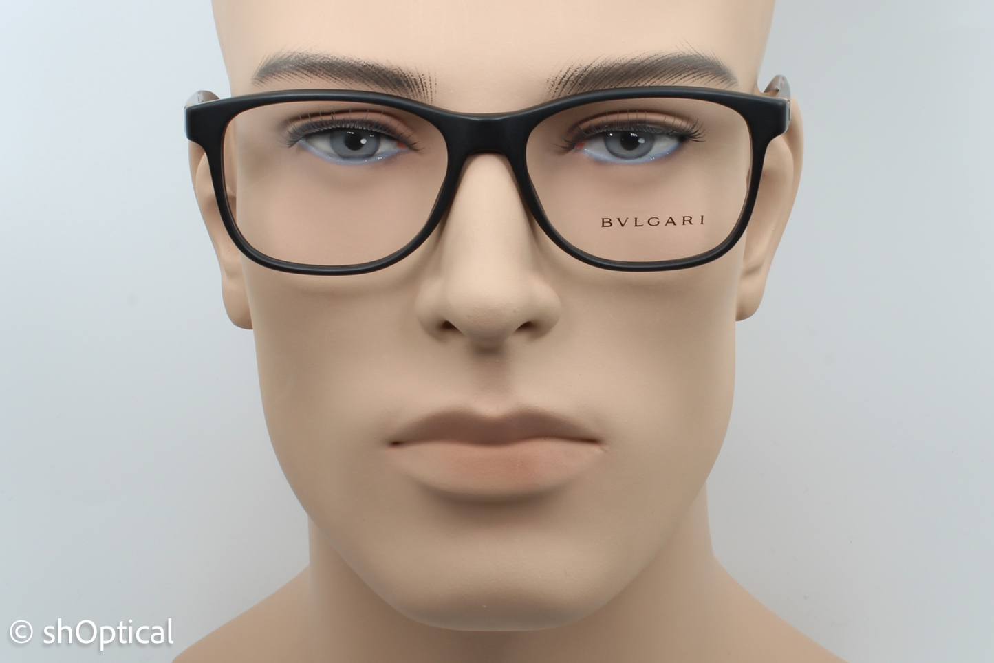 Bvlgari 3036  Male Square Glasses Frame Matte Black 55mm