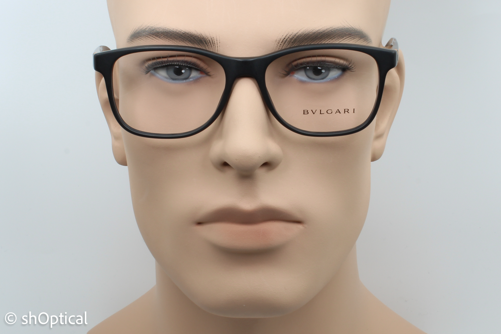 Bvlgari 3036  Male Square Glasses Frame Matte Black 55mm