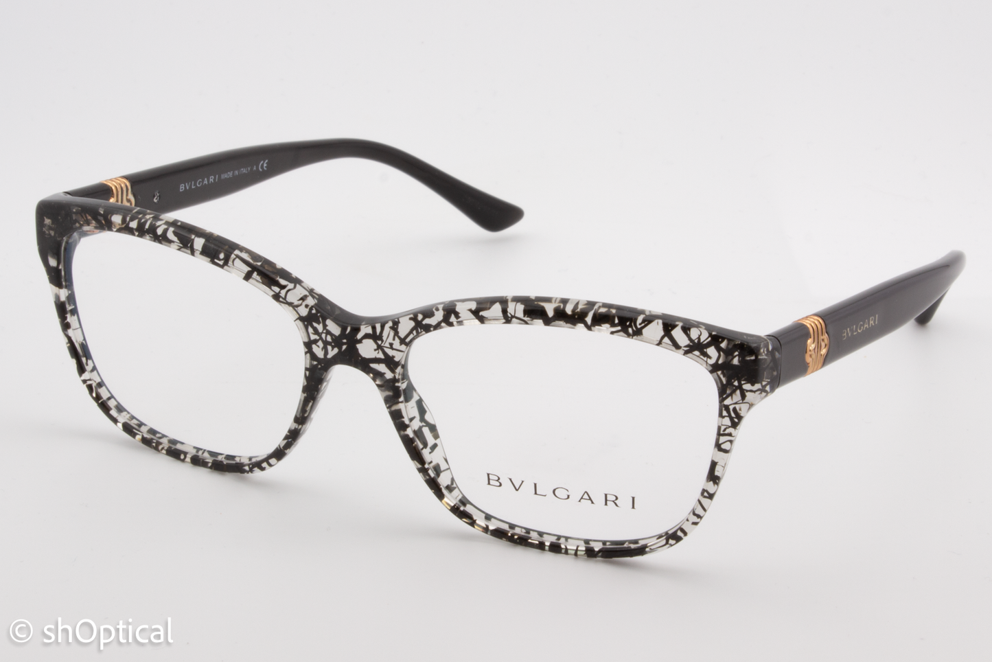 Bvlgari 4115  Female Square Glasses Frame Black San Pietrino 54mm