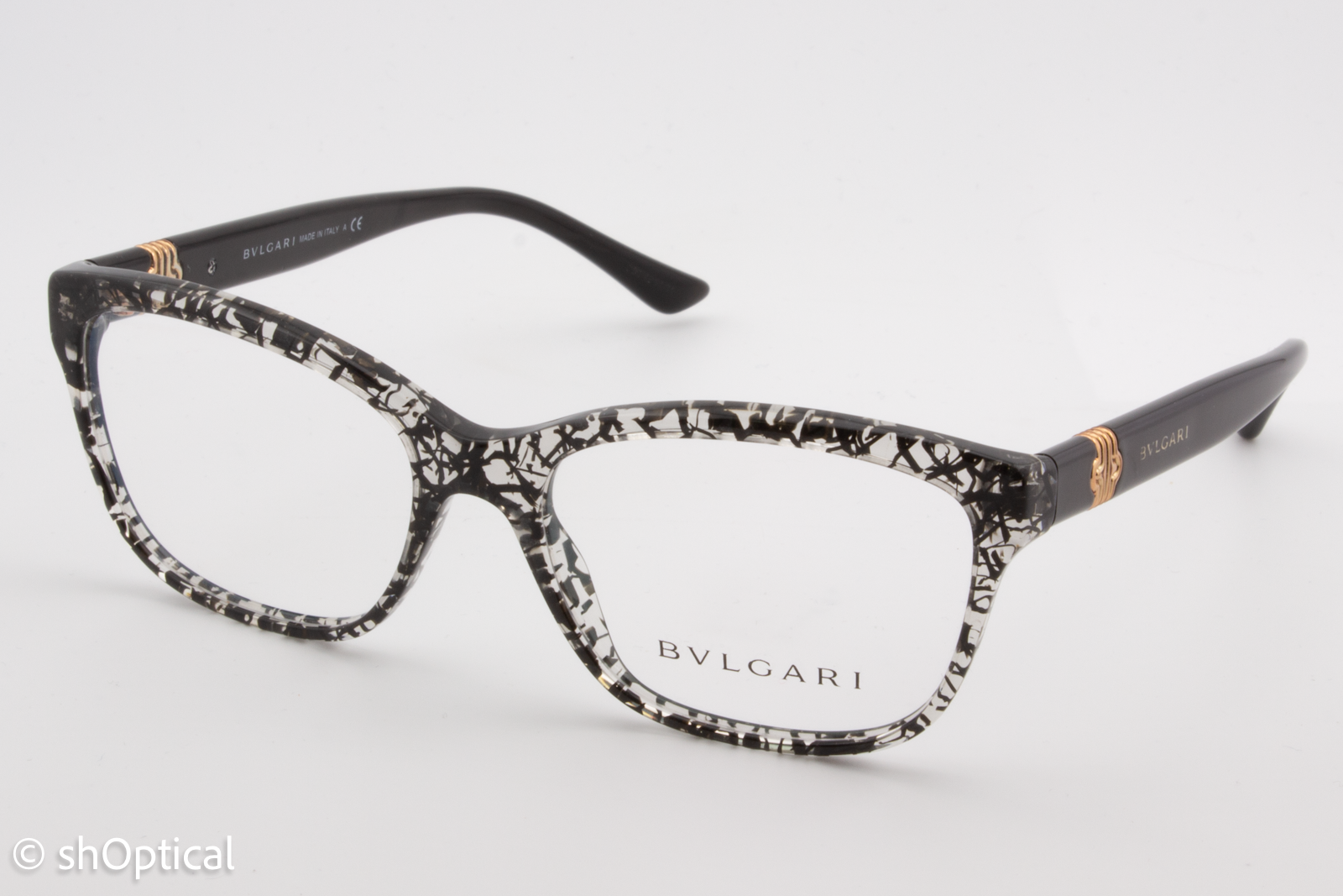 Bvlgari 4115  Female Square Glasses Frame Black San Pietrino 54mm