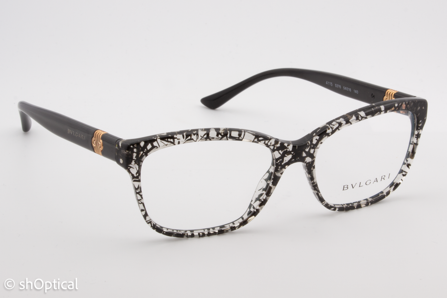 Bvlgari 4115  Female Square Glasses Frame Black San Pietrino 54mm
