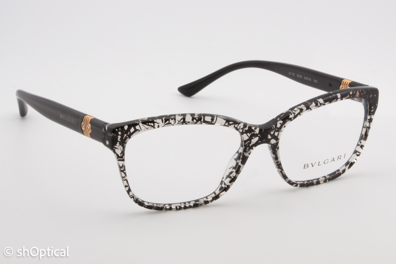 Bvlgari 4115  Female Square Glasses Frame Black San Pietrino 54mm