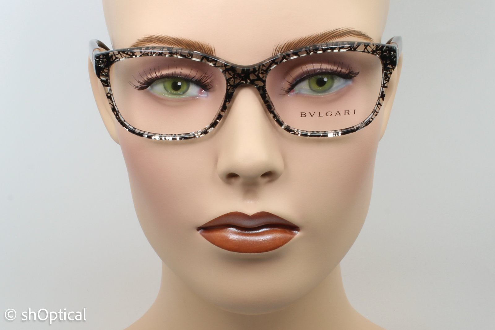 Bvlgari 4115  Female Square Glasses Frame Black San Pietrino 54mm