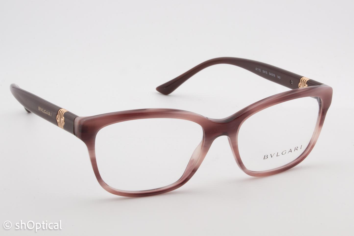 Bvlgari 4115  Female Square Glasses Frame Pink Havana 54mm