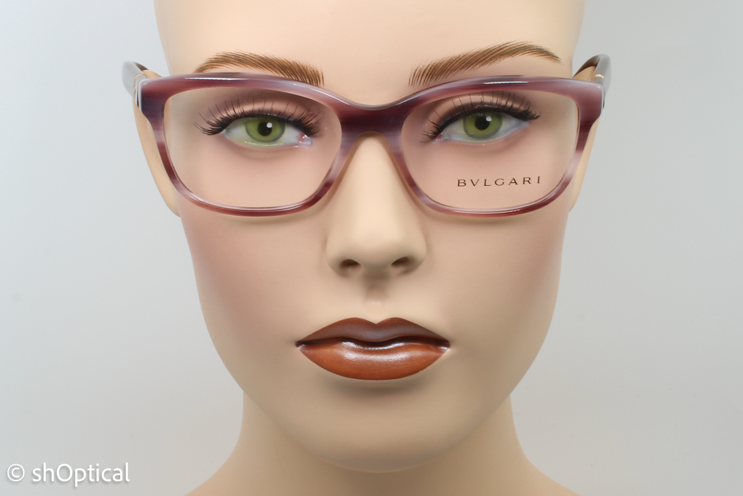 Bvlgari 4115  Female Square Glasses Frame Pink Havana 54mm