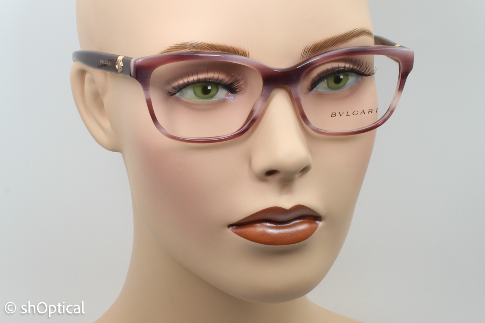 Bvlgari 4115  Female Square Glasses Frame Pink Havana 54mm