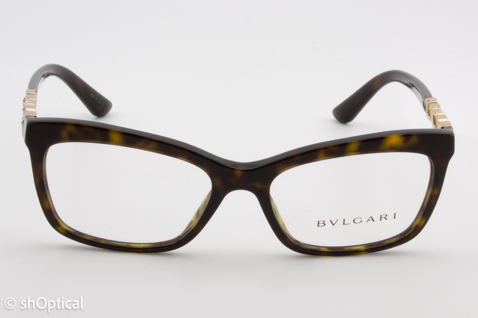 Bvlgari 4116-B  Female Rectangular Glasses Frame Dark Havana 52mm