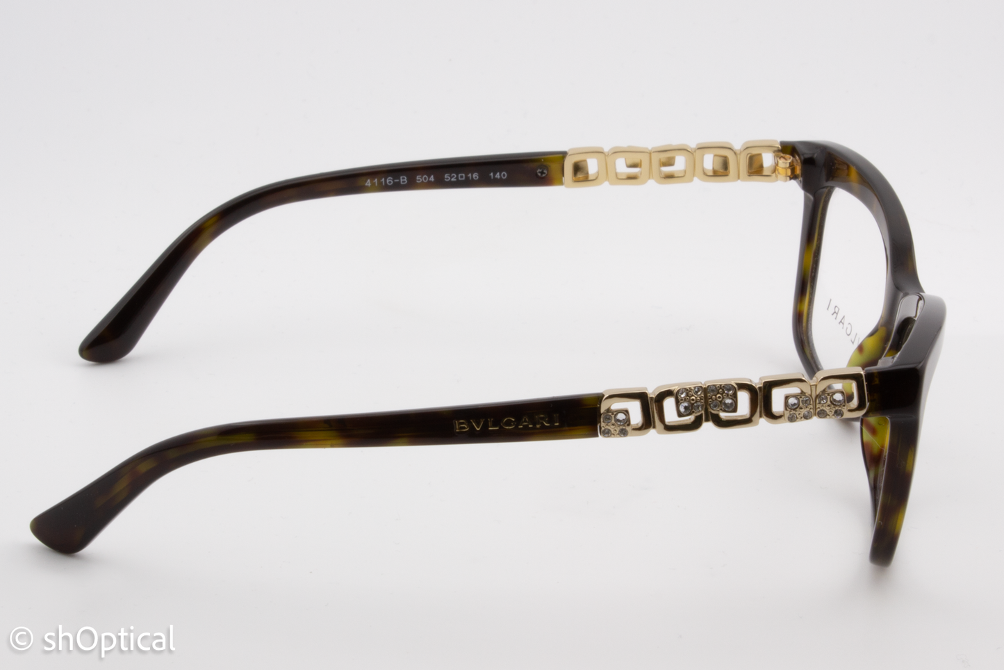 Bvlgari 4116-B  Female Rectangular Glasses Frame Dark Havana 52mm
