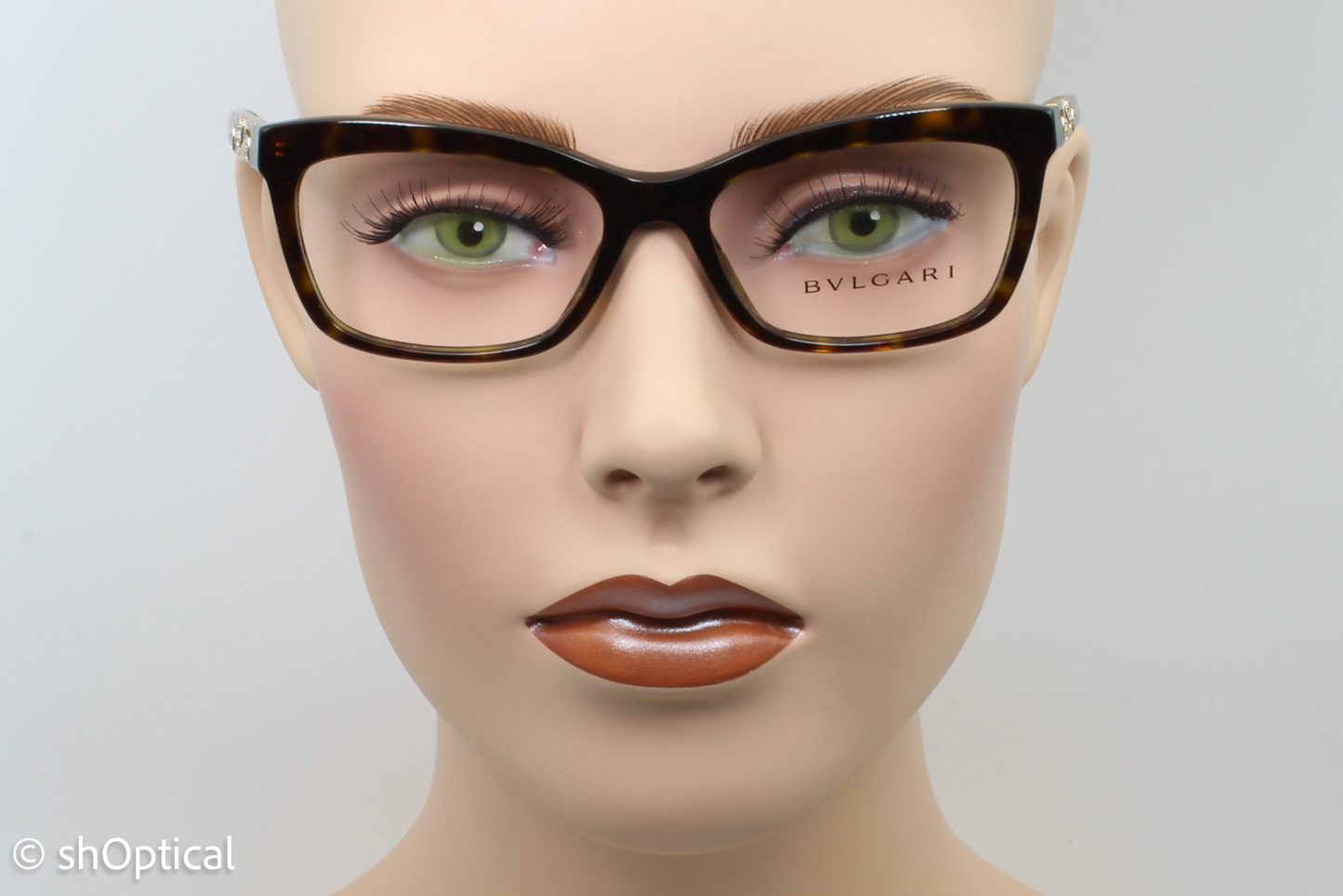 Bvlgari 4116-B  Female Rectangular Glasses Frame Dark Havana 52mm