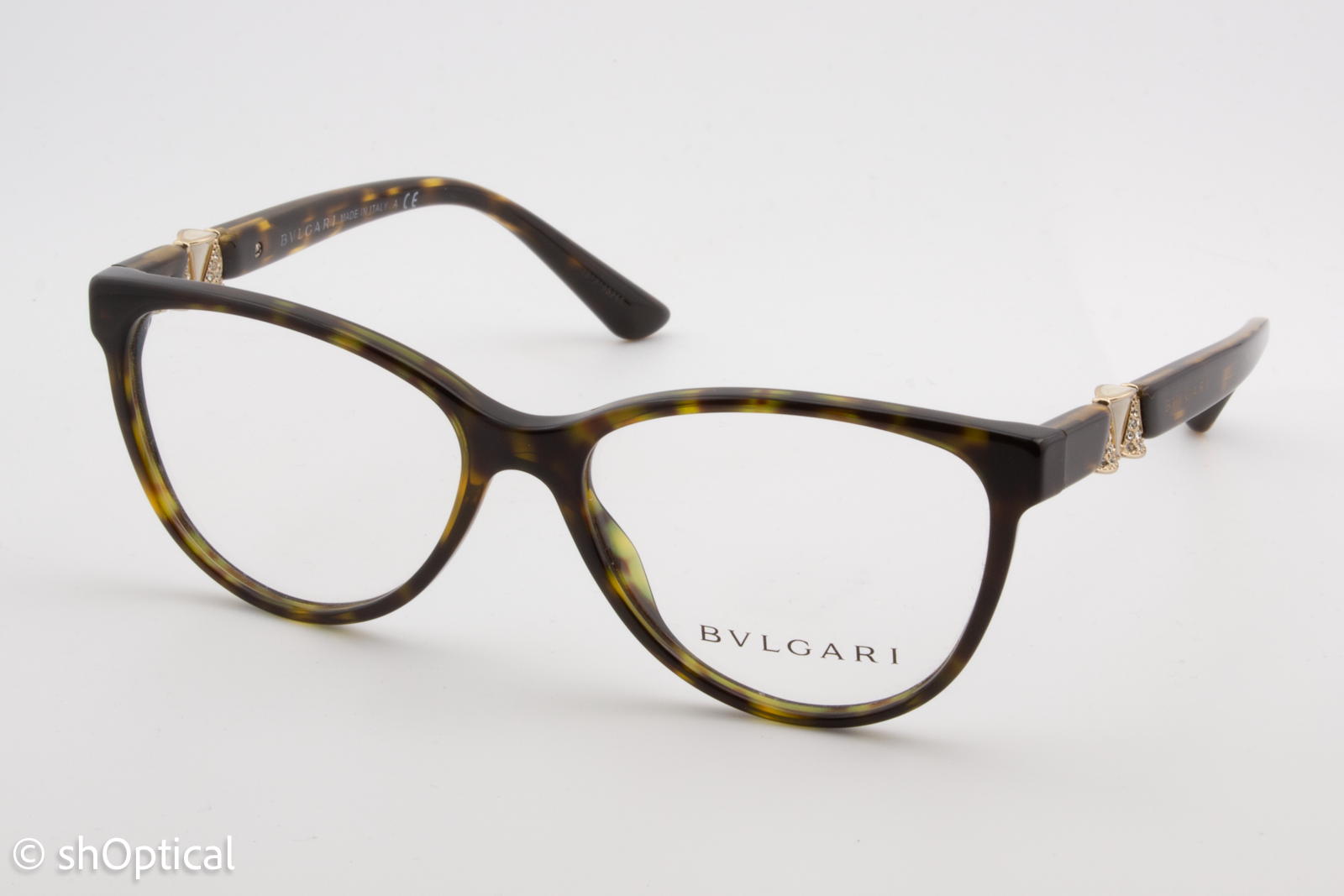 Bvlgari 4119-B  Female Cat Eye Glasses Frame Dark Havana 52mm