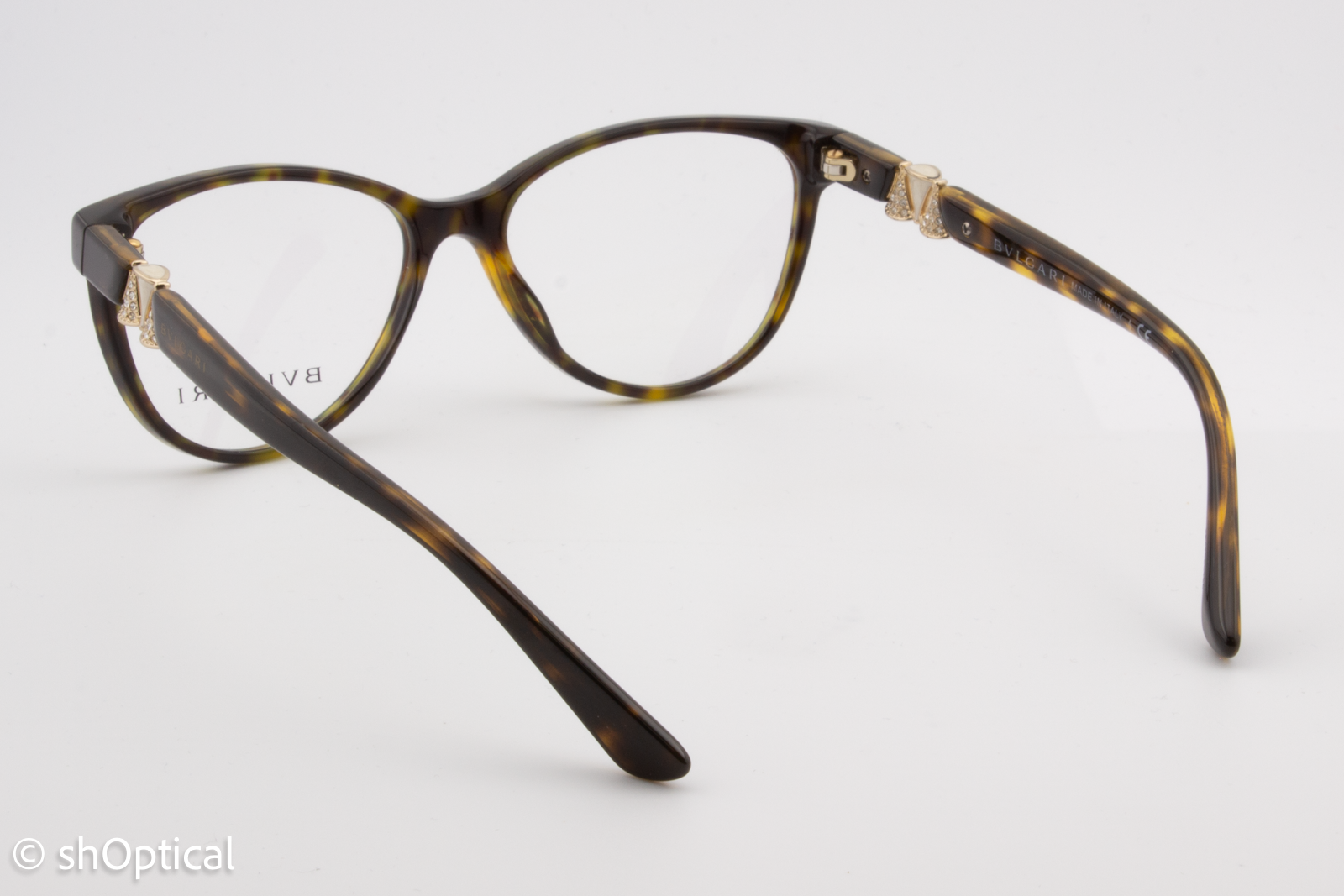 Bvlgari 4119-B  Female Cat Eye Glasses Frame Dark Havana 52mm