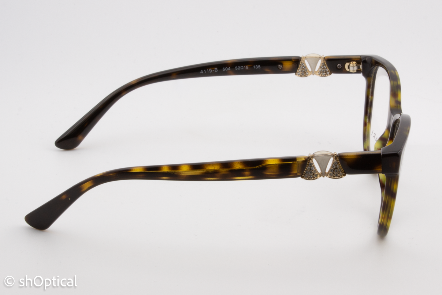 Bvlgari 4119-B  Female Cat Eye Glasses Frame Dark Havana 52mm