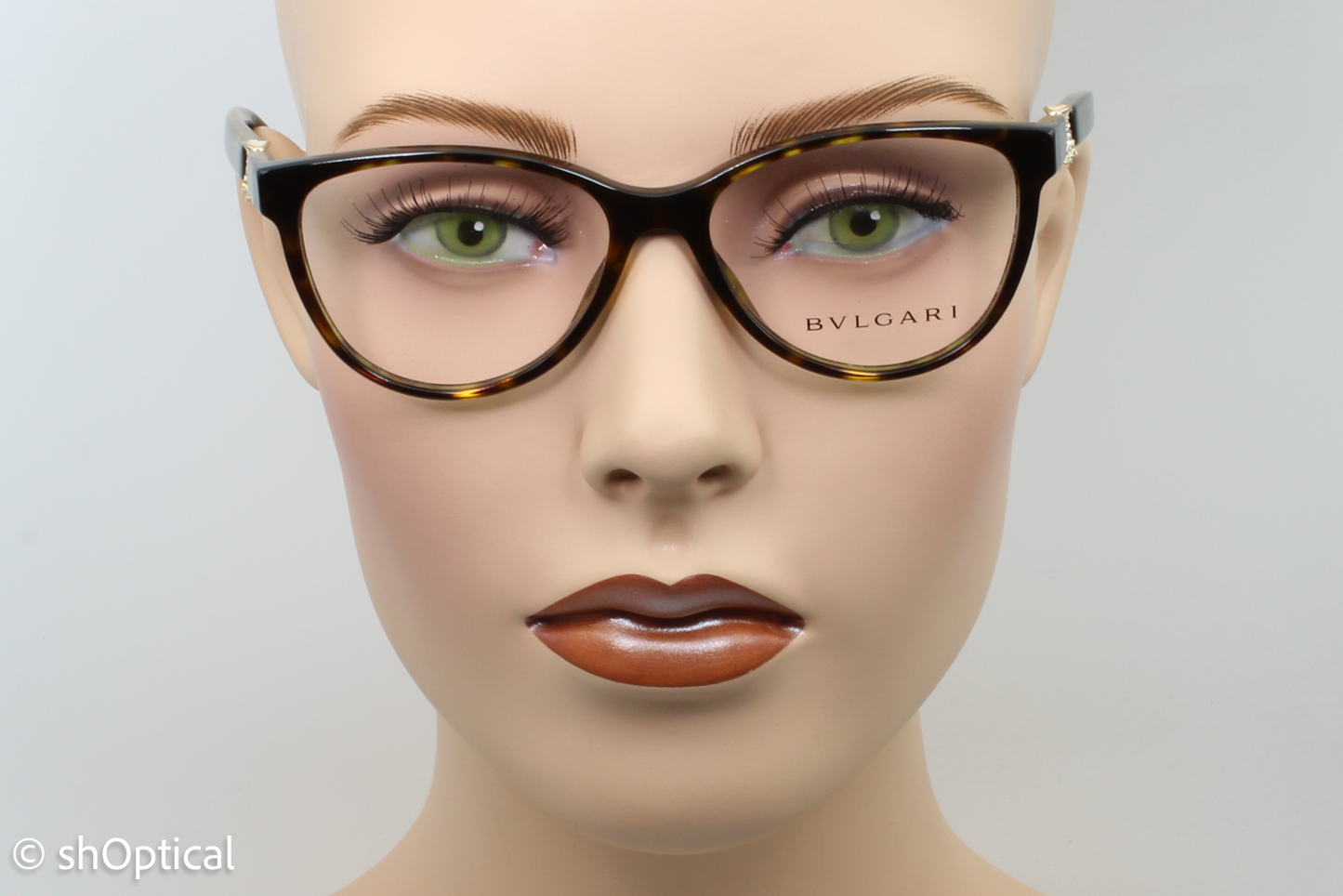 Bvlgari 4119-B  Female Cat Eye Glasses Frame Dark Havana 52mm