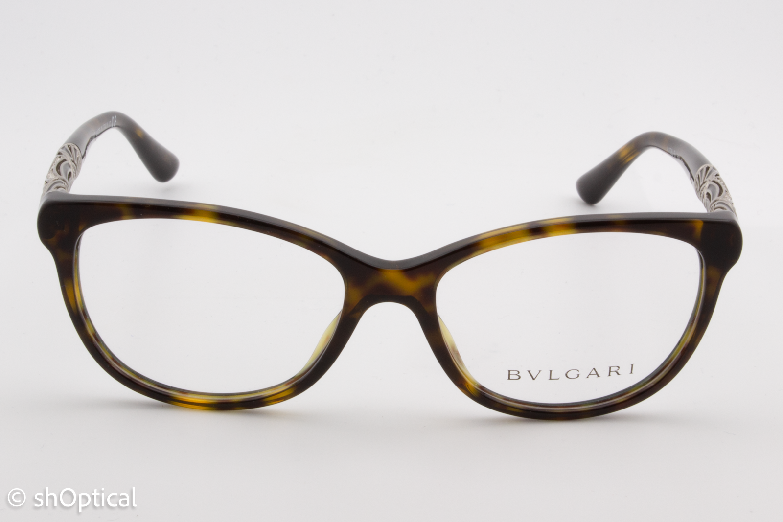 Bvlgari 4126-B  Female Square Glasses Frame Dark Havana 53mm