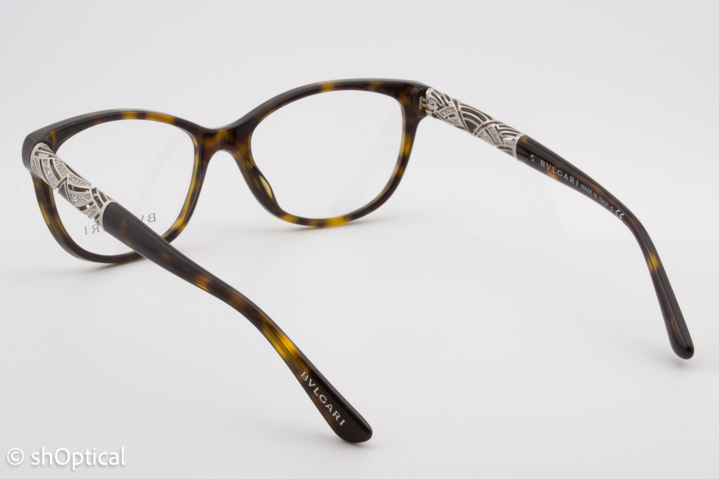 Bvlgari 4126-B  Female Square Glasses Frame Dark Havana 53mm