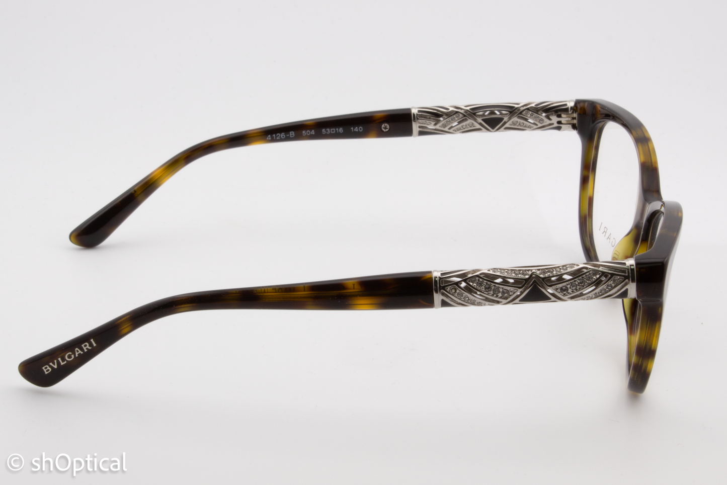 Bvlgari 4126-B  Female Square Glasses Frame Dark Havana 53mm