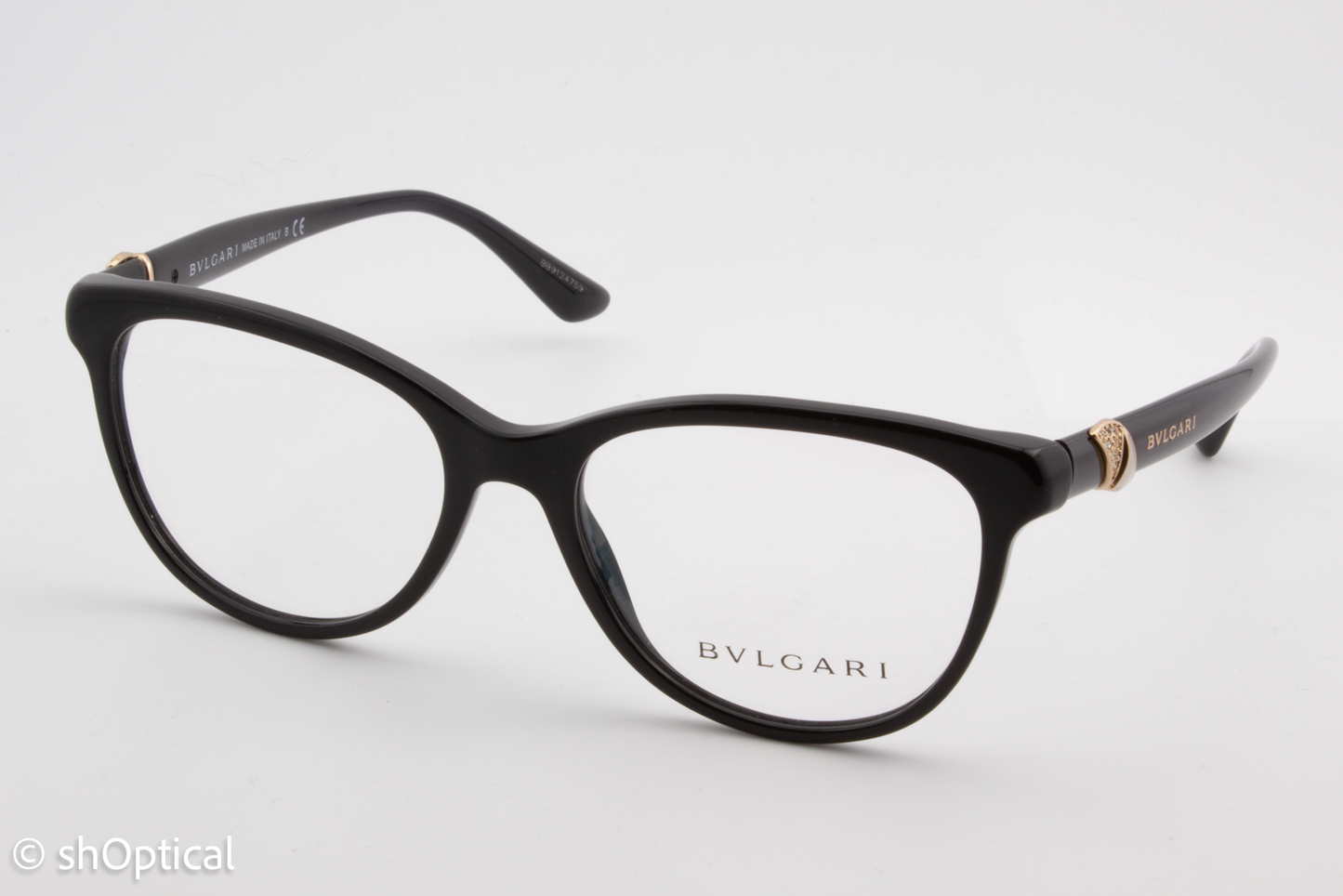 Bvlgari 4127-B  Female Cat Eye Glasses Frame Black 54mm