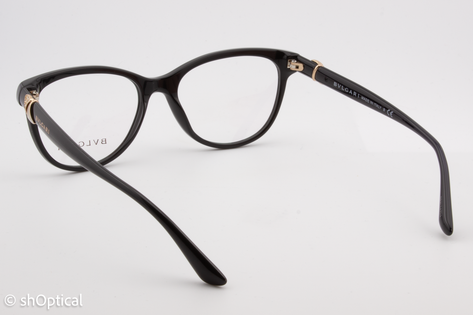 Bvlgari 4127-B  Female Cat Eye Glasses Frame Black 54mm