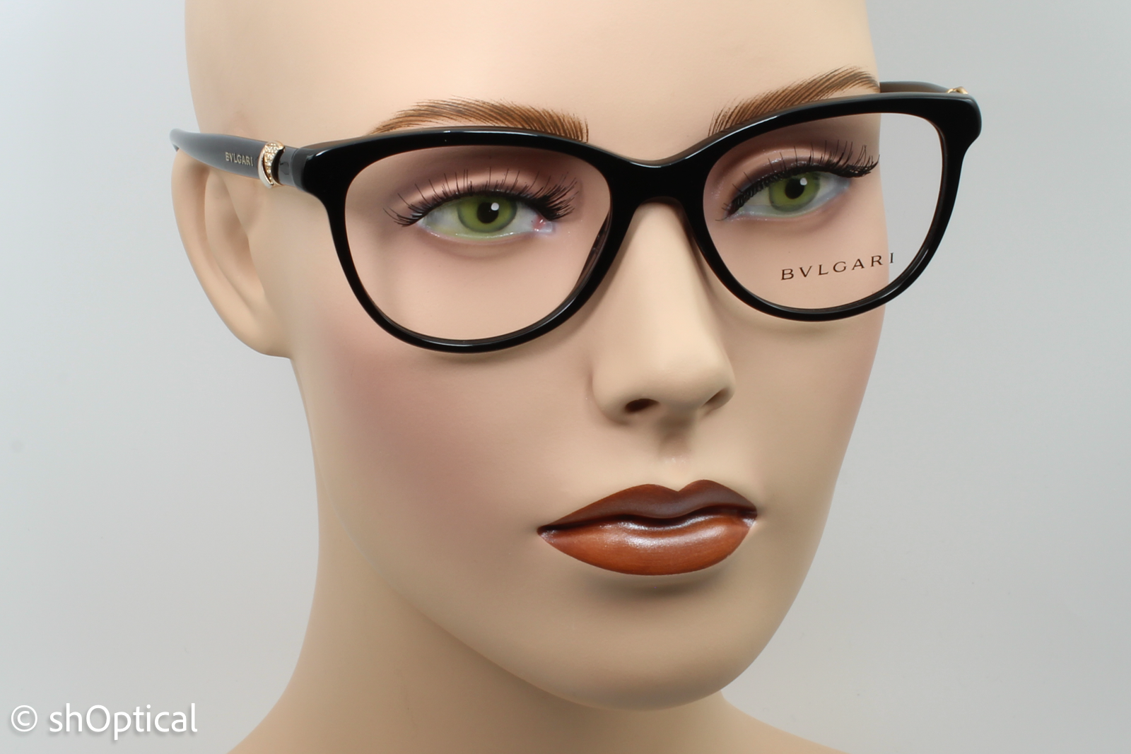 Bvlgari 4127-B  Female Cat Eye Glasses Frame Black 54mm