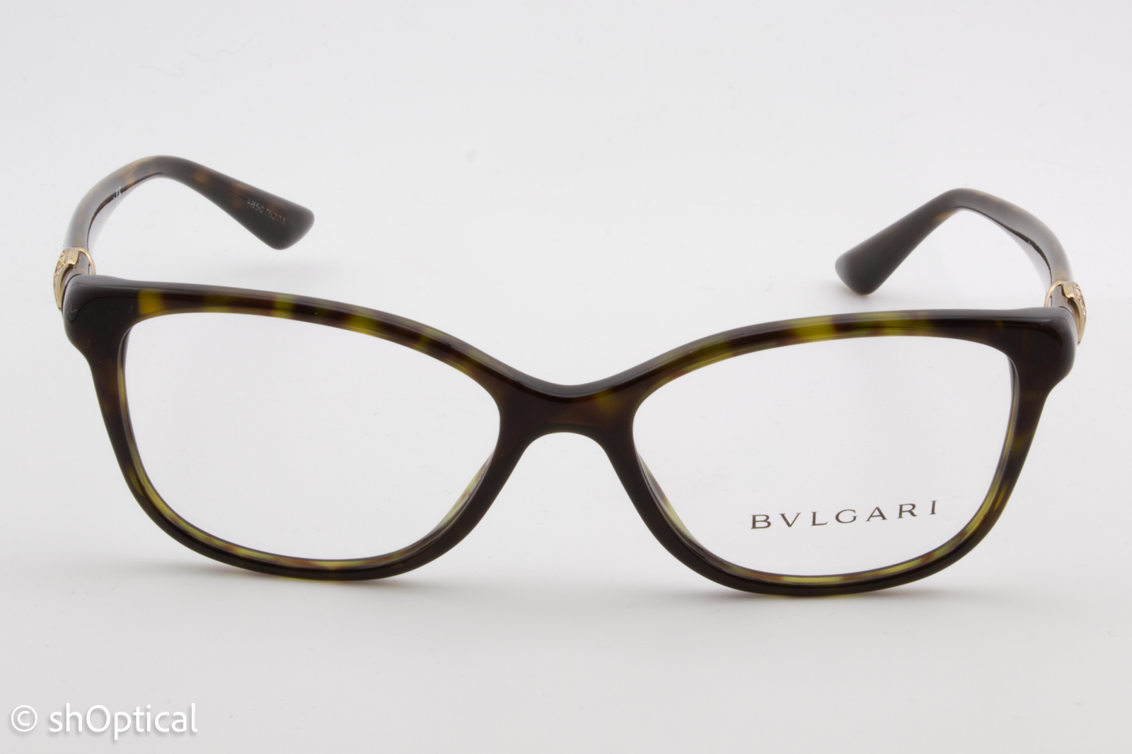 Bvlgari 4128-B  Female Cat Eye Glasses Frame Dark Havana 52mm