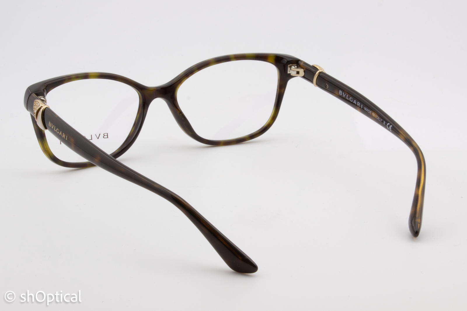 Bvlgari 4128-B  Female Cat Eye Glasses Frame Dark Havana 52mm