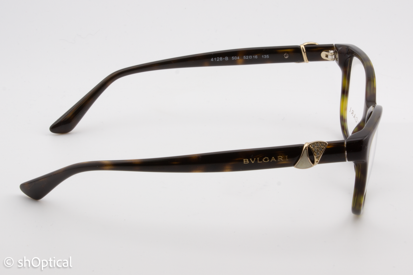 Bvlgari 4128-B  Female Cat Eye Glasses Frame Dark Havana 52mm