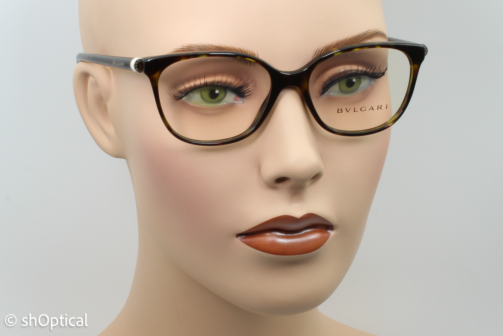 Bvlgari 4129  Male Cat Eye Glasses Frame Dark Havana 52mm