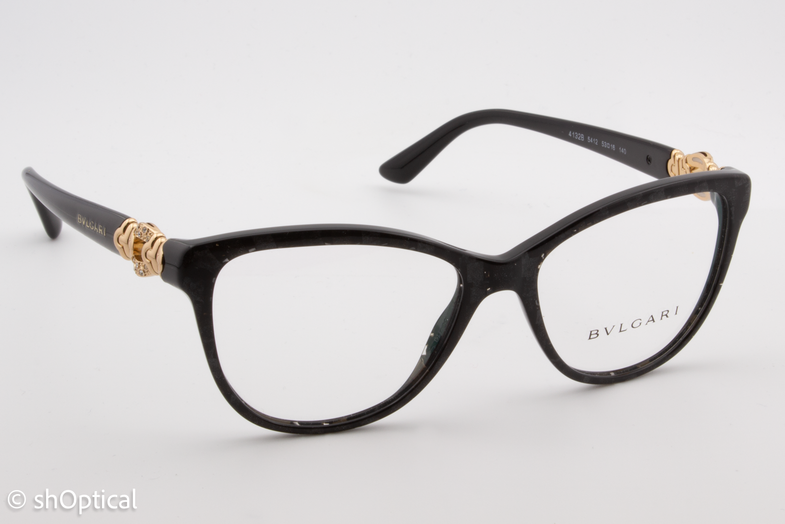 Bvlgari 4132B  Male Cat Eye Glasses Frame Bvlgari Black (Mamba) 53mm