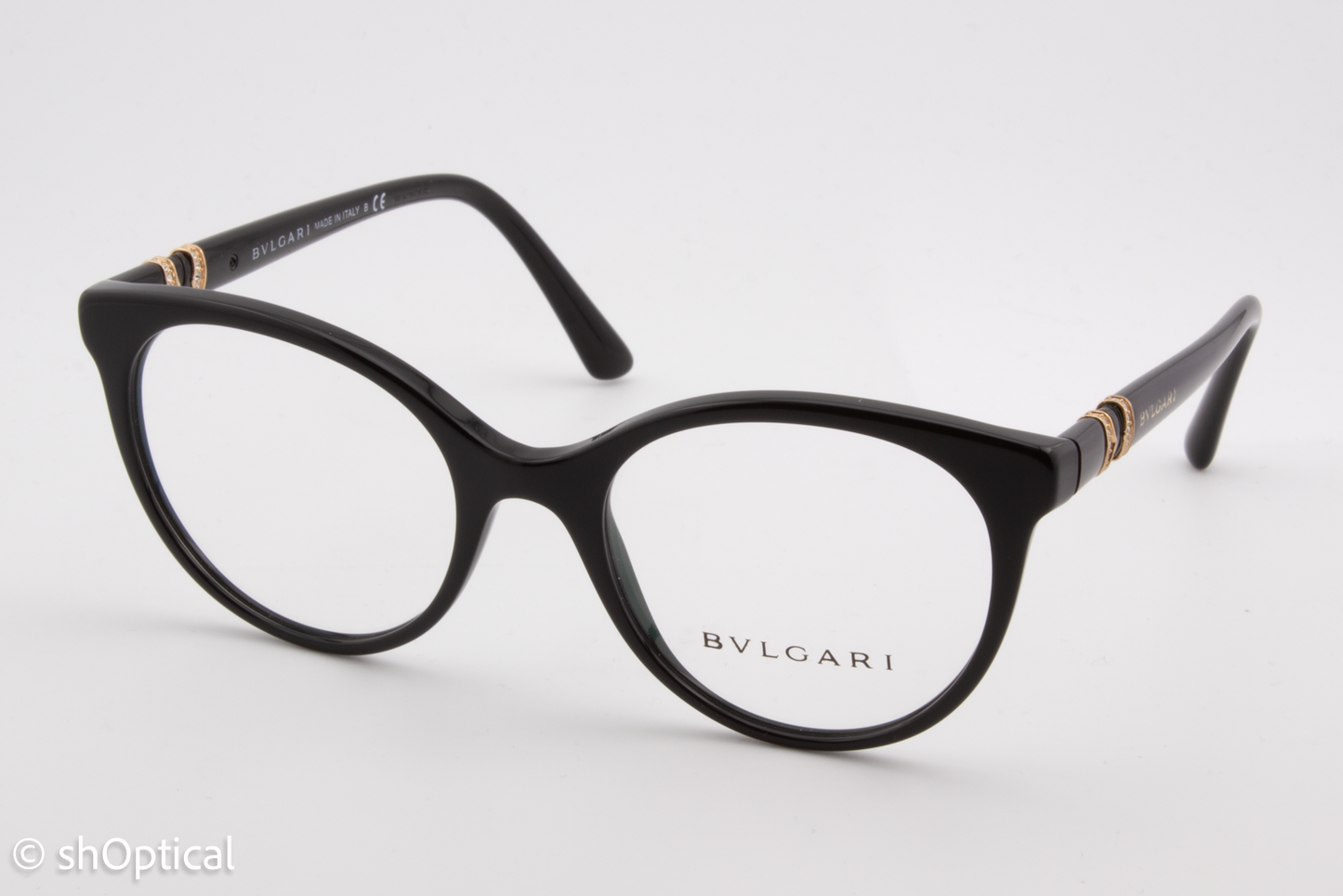 Bvlgari 4134-B  Female Round Glasses Frame Black 51mm