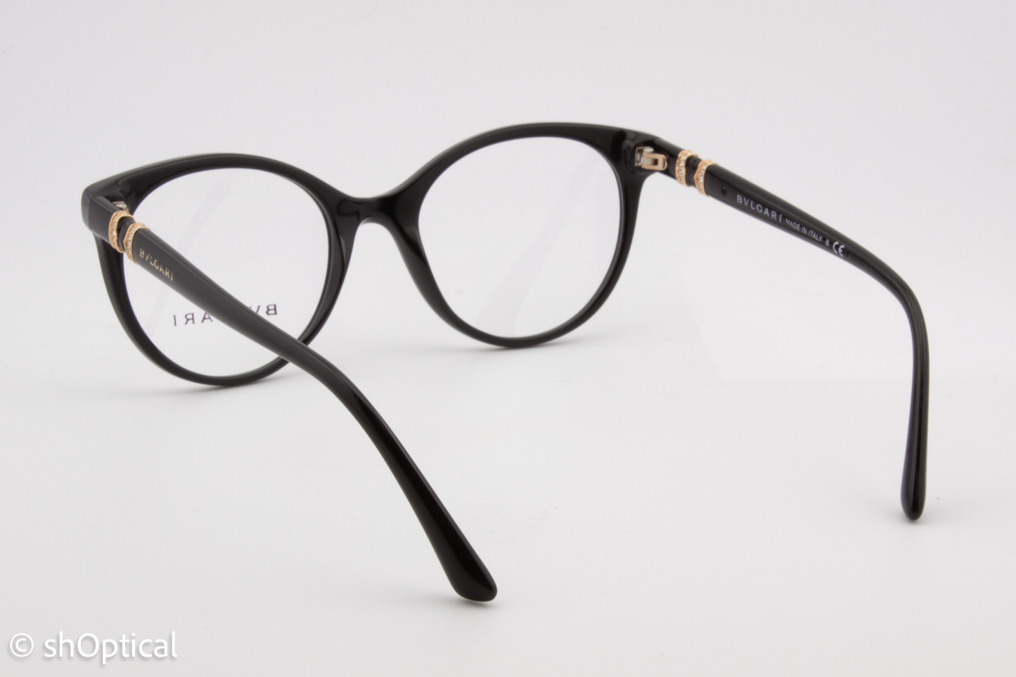 Bvlgari 4134-B  Female Round Glasses Frame Black 51mm