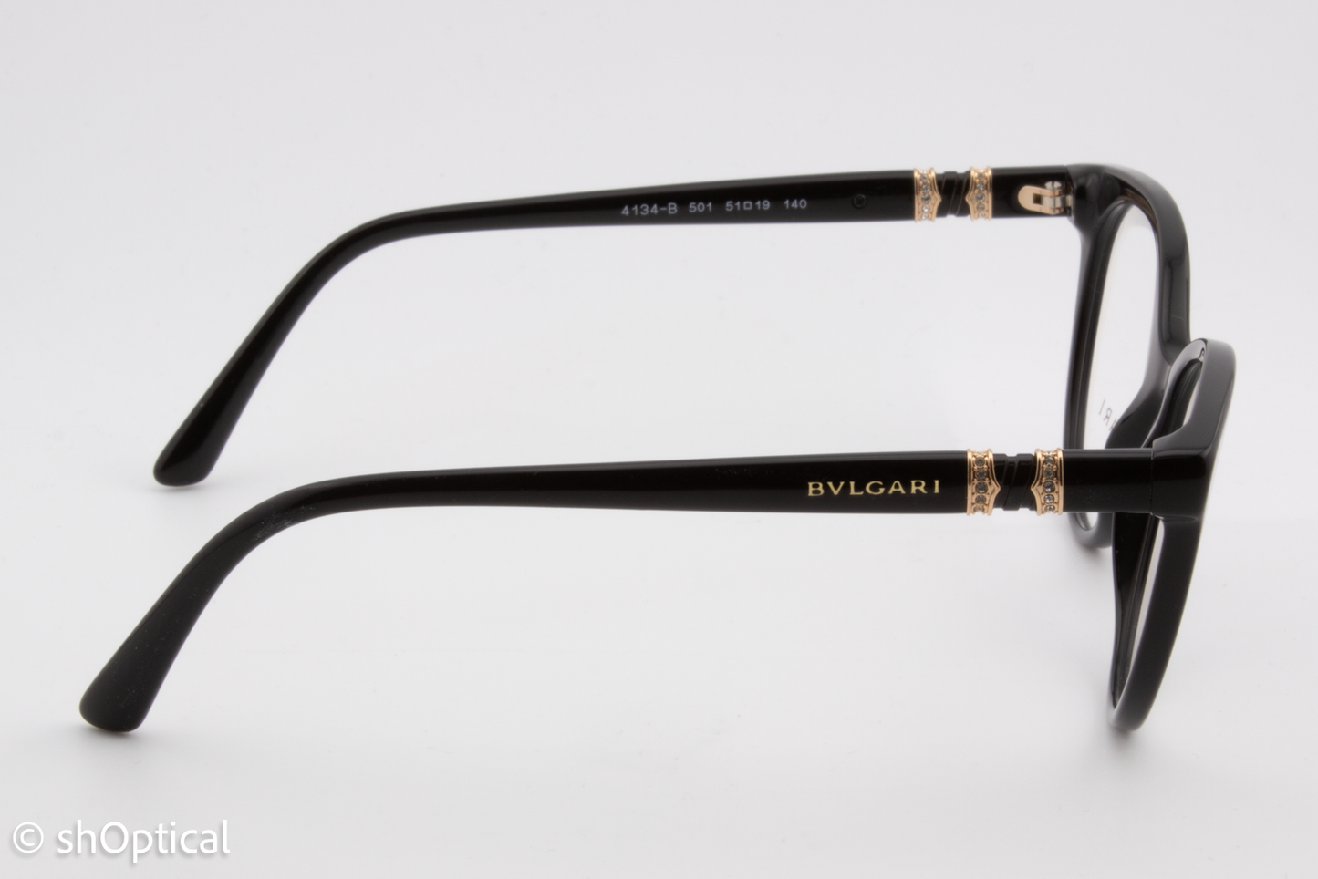 Bvlgari 4134-B  Female Round Glasses Frame Black 51mm