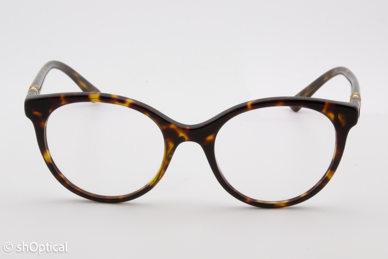 Bvlgari 4134-B  Female Round Glasses Frame Dark Havana 51mm