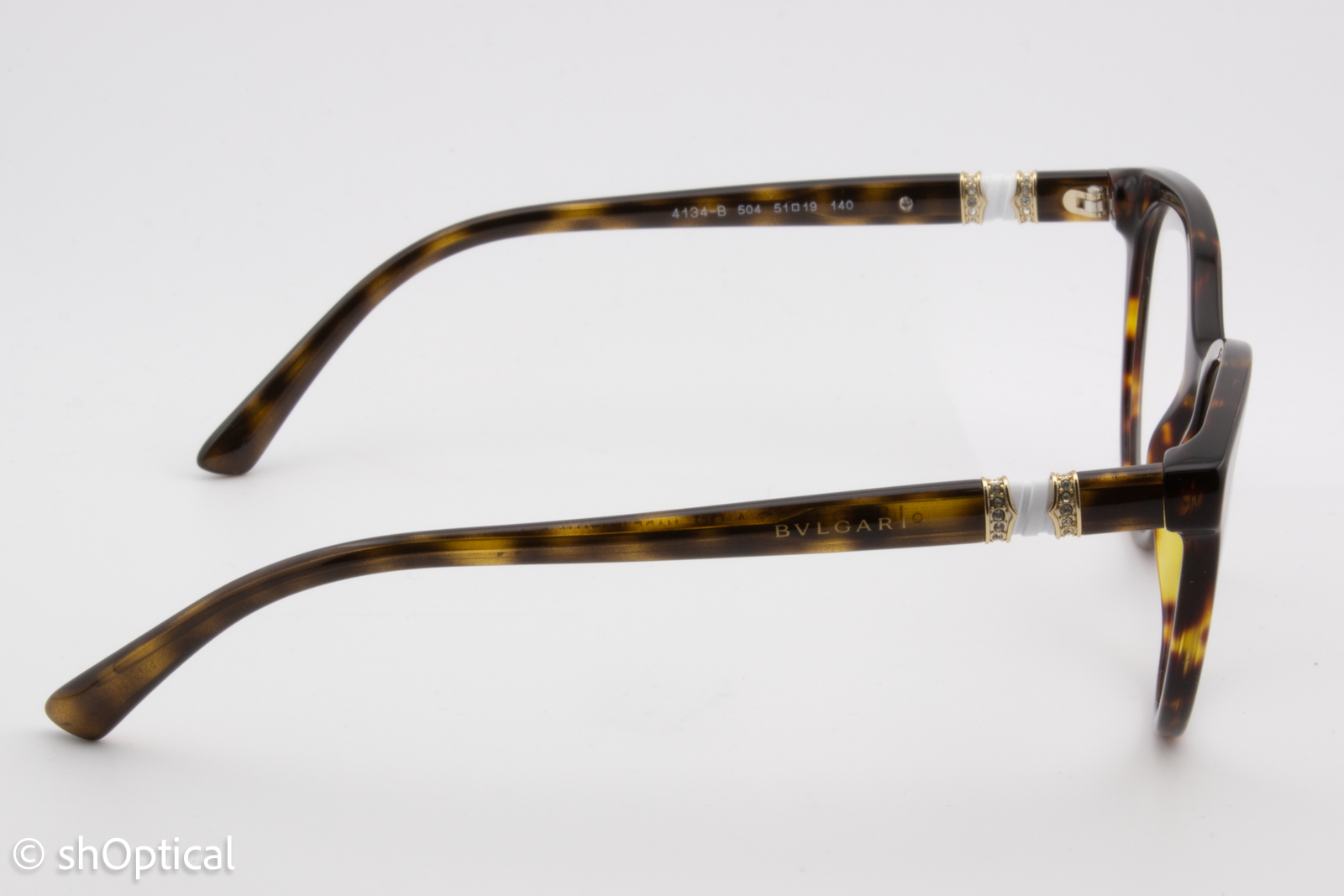 Bvlgari 4134-B  Female Round Glasses Frame Dark Havana 51mm