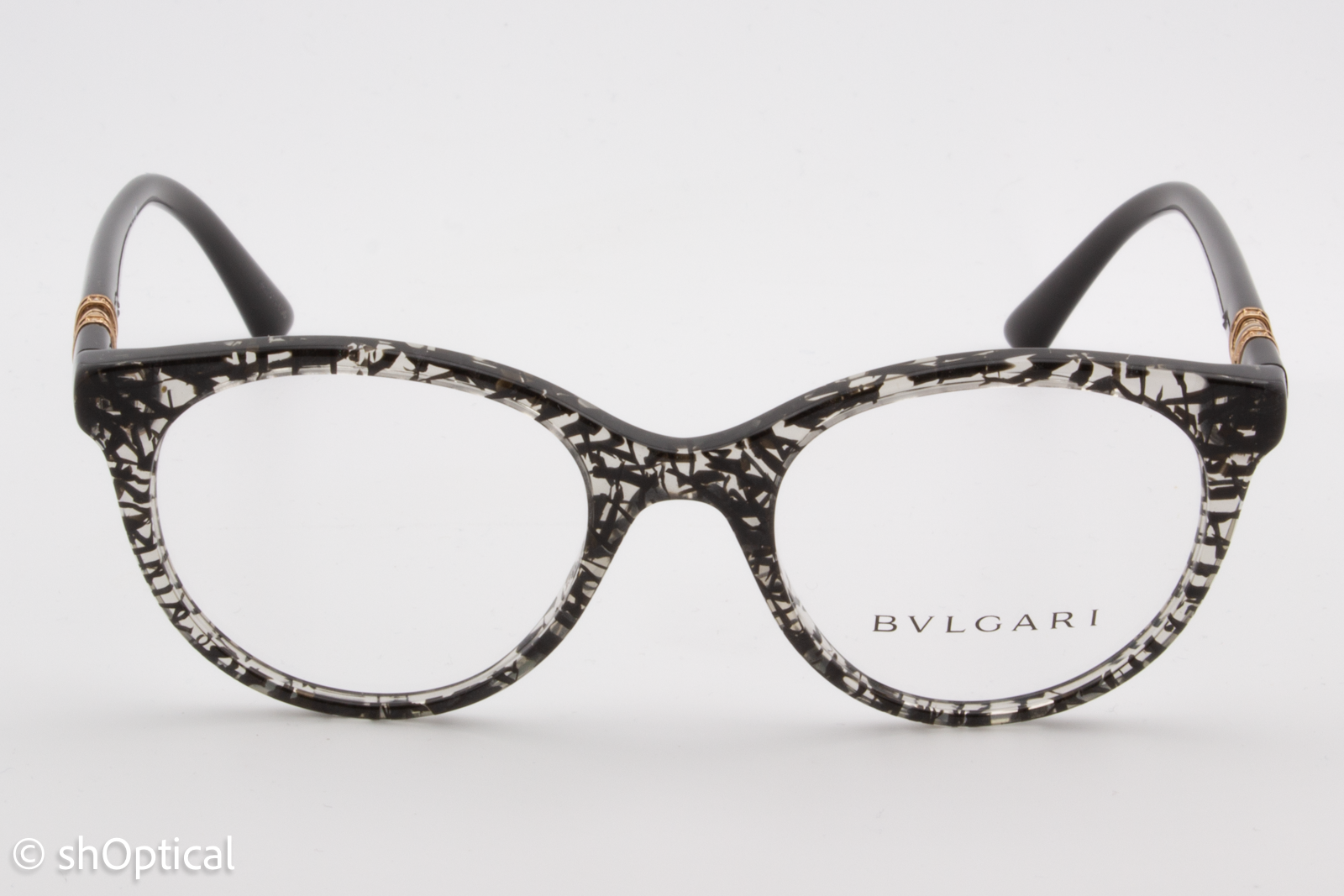Bvlgari 4134-B  Female Round Glasses Frame Black San Pietrino 49mm