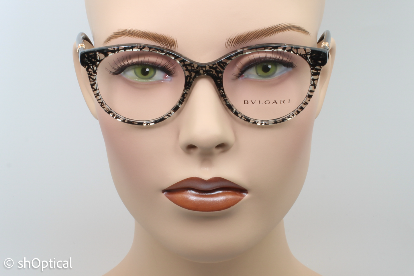 Bvlgari 4134-B  Female Round Glasses Frame Black San Pietrino 49mm