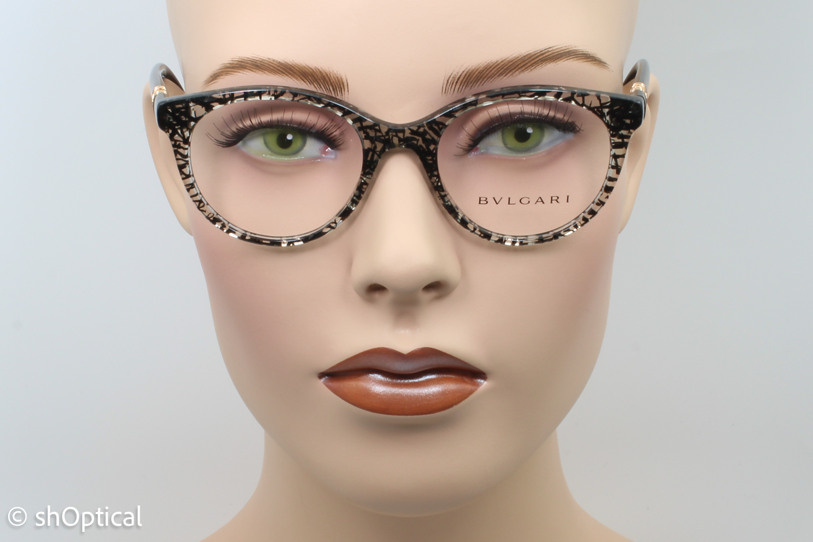 Bvlgari 4134-B  Female Round Glasses Frame Black San Pietrino 49mm