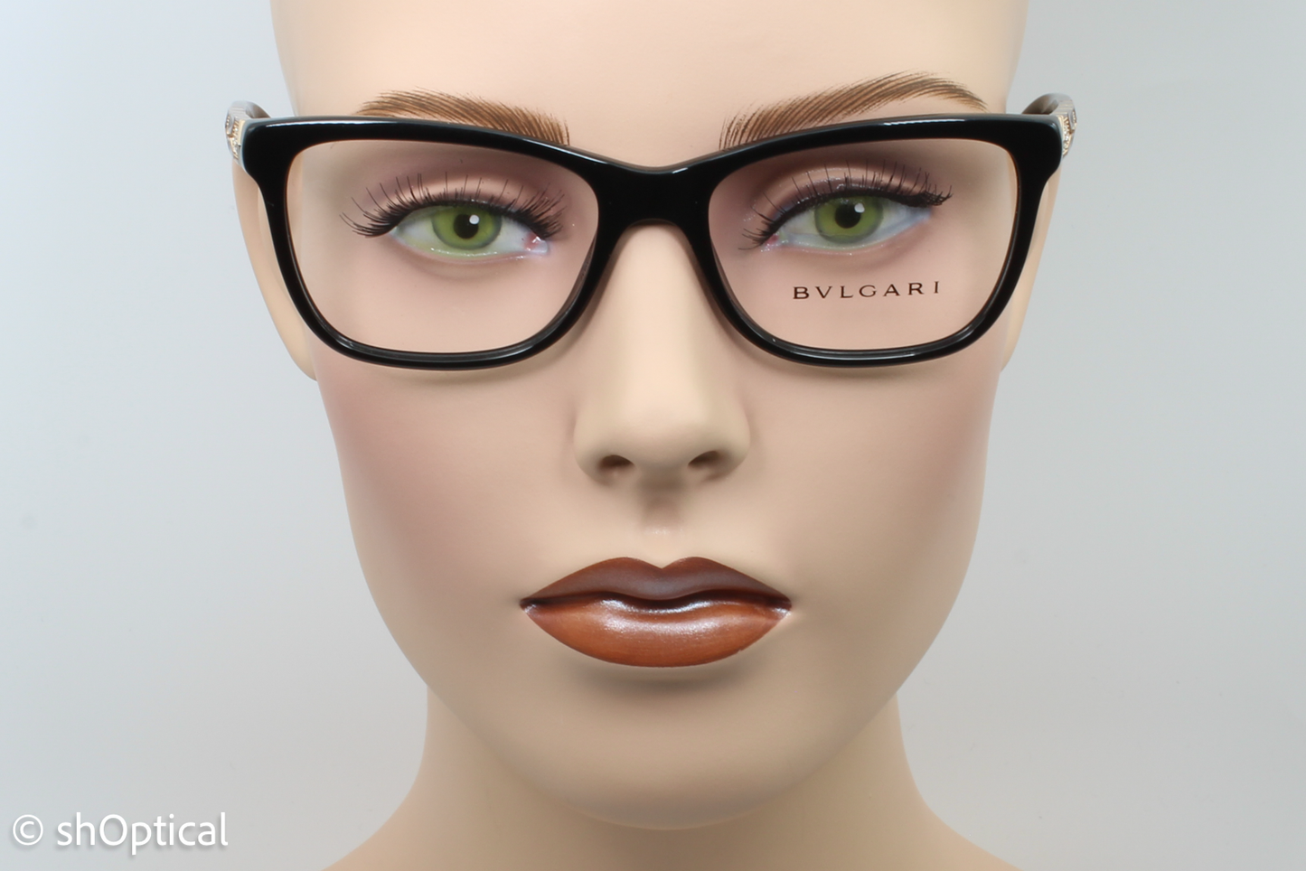 Bvlgari 4135-B  Female Square Glasses Frame Black 53mm