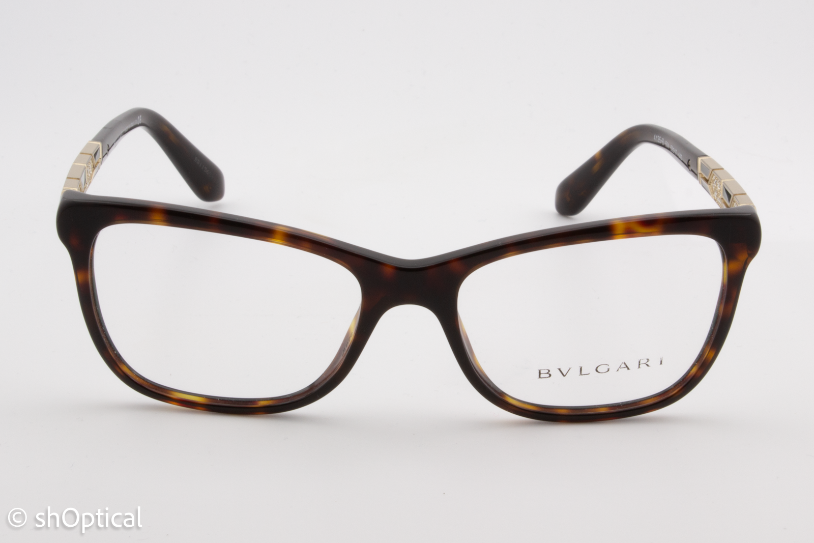 Bvlgari 4135-B  Female Square Glasses Frame Dark Havana 53mm