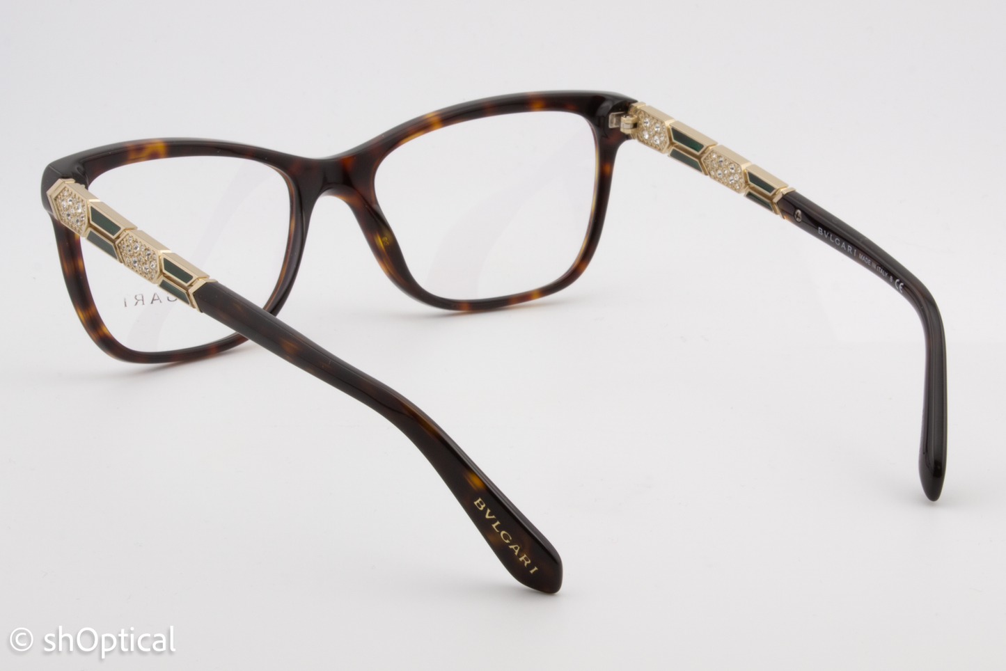 Bvlgari 4135-B  Female Square Glasses Frame Dark Havana 53mm