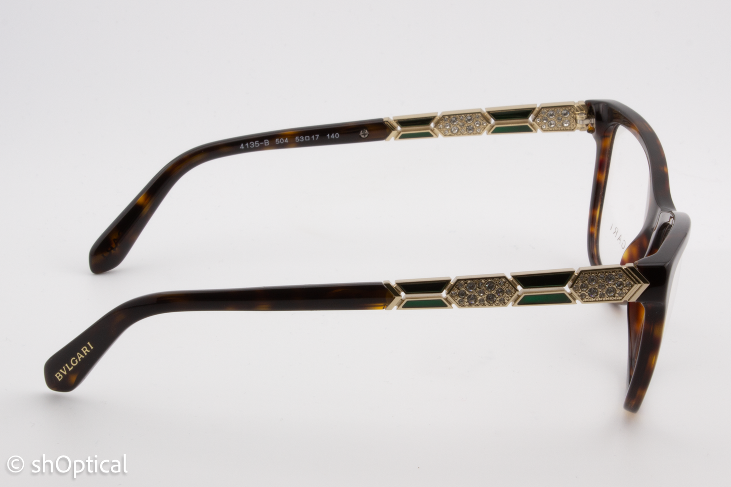 Bvlgari 4135-B  Female Square Glasses Frame Dark Havana 53mm