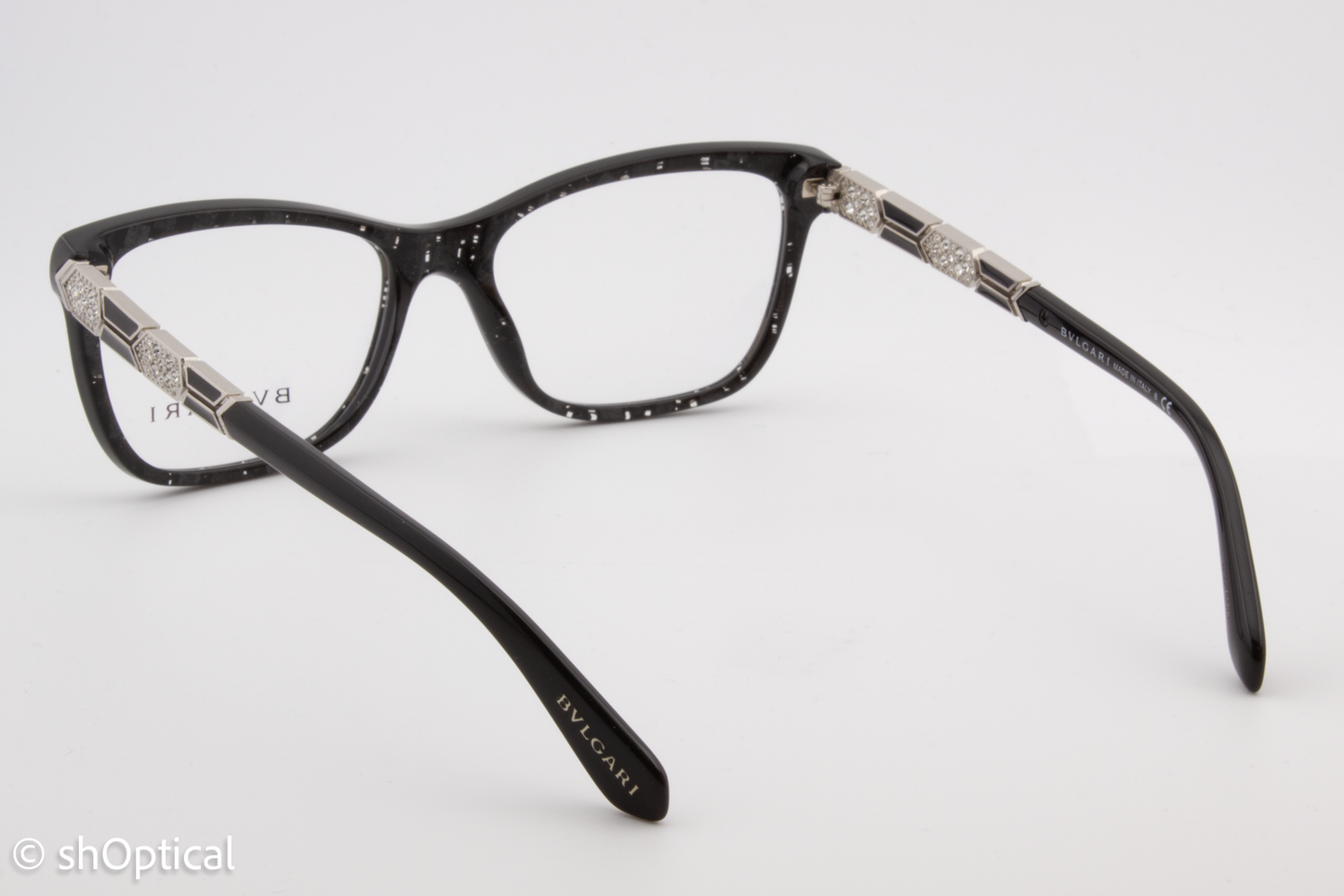 Bvlgari 4135-B  Female Square Glasses Frame Bvlgari Black (Mamba) 53mm
