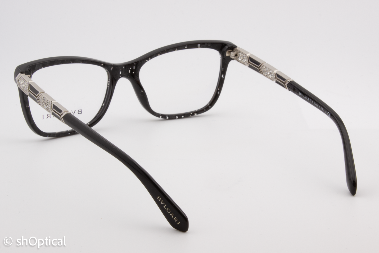 Bvlgari 4135-B  Female Square Glasses Frame Bvlgari Black (Mamba) 53mm