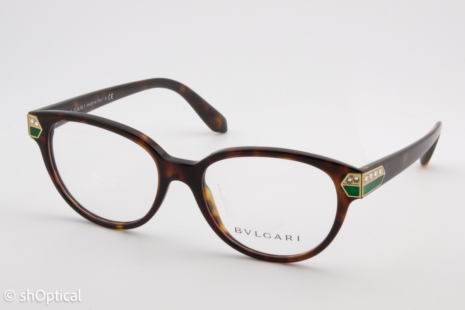 Bvlgari 4136-B  Female Cat Eye Glasses Frame Dark Havana 52mm