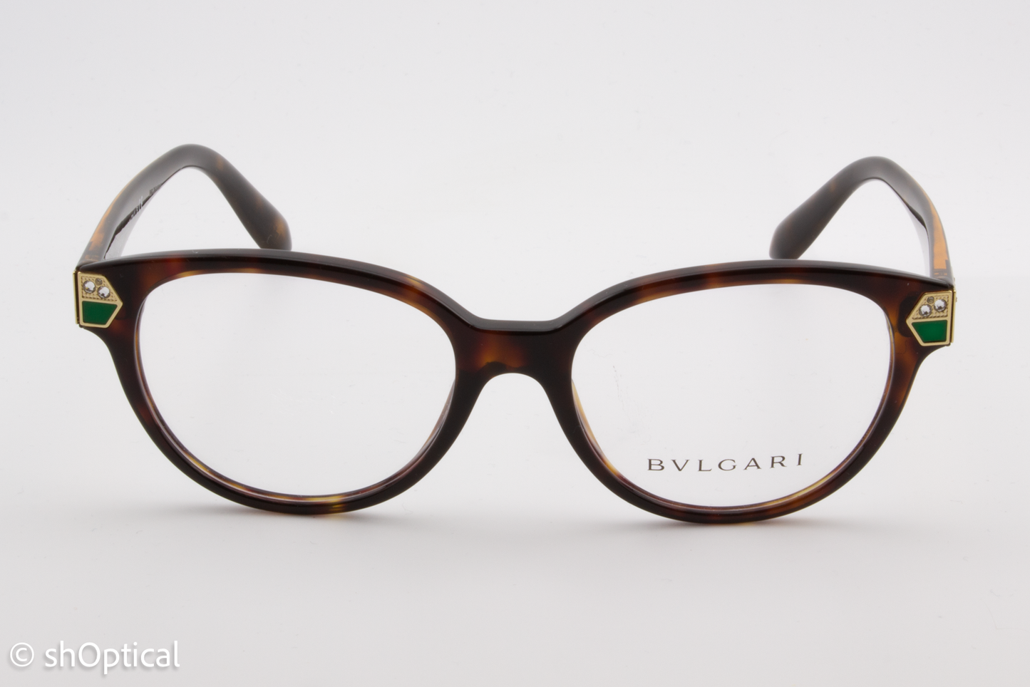Bvlgari 4136-B  Female Cat Eye Glasses Frame Dark Havana 52mm