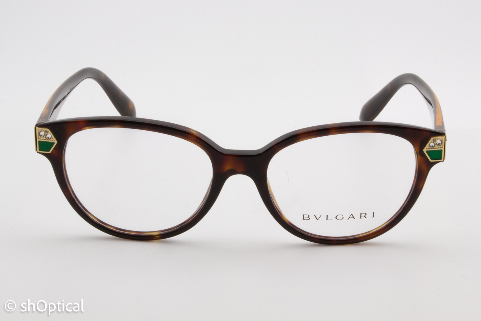 Bvlgari 4136-B  Female Cat Eye Glasses Frame Dark Havana 52mm