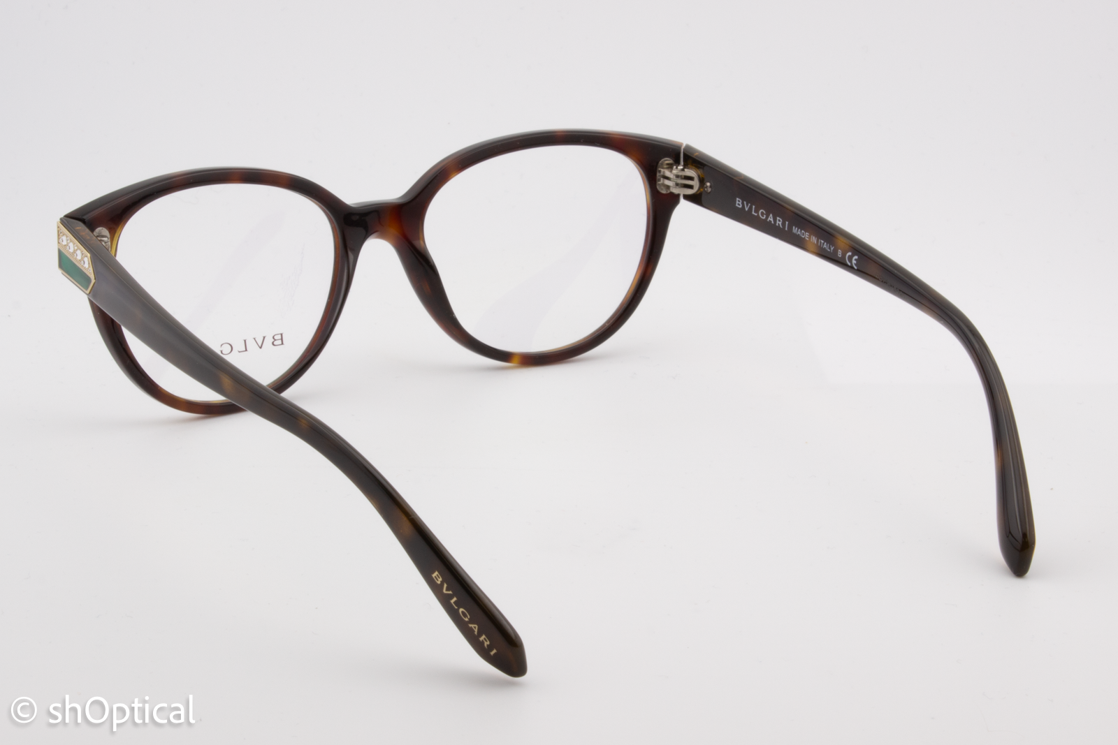 Bvlgari 4136-B  Female Cat Eye Glasses Frame Dark Havana 52mm
