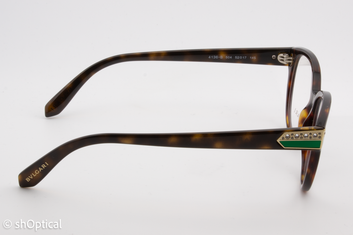 Bvlgari 4136-B  Female Cat Eye Glasses Frame Dark Havana 52mm
