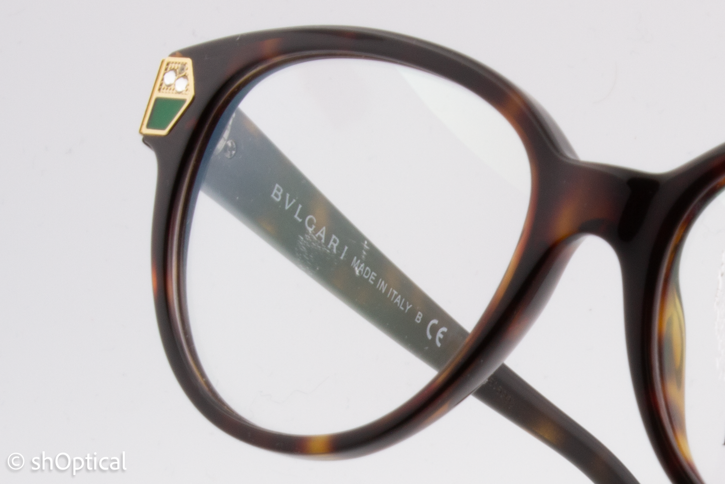 Bvlgari 4136-B  Female Cat Eye Glasses Frame Dark Havana 52mm