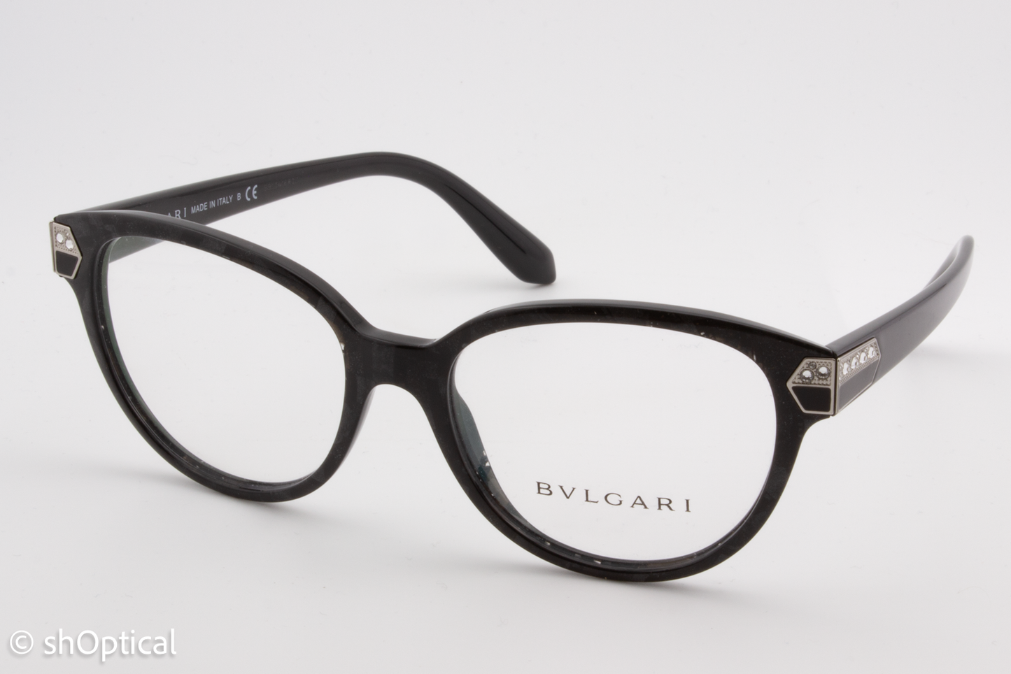 Bvlgari 4136-B  Female Cat Eye Glasses Frame Bvlgari Black (Mamba) 54mm