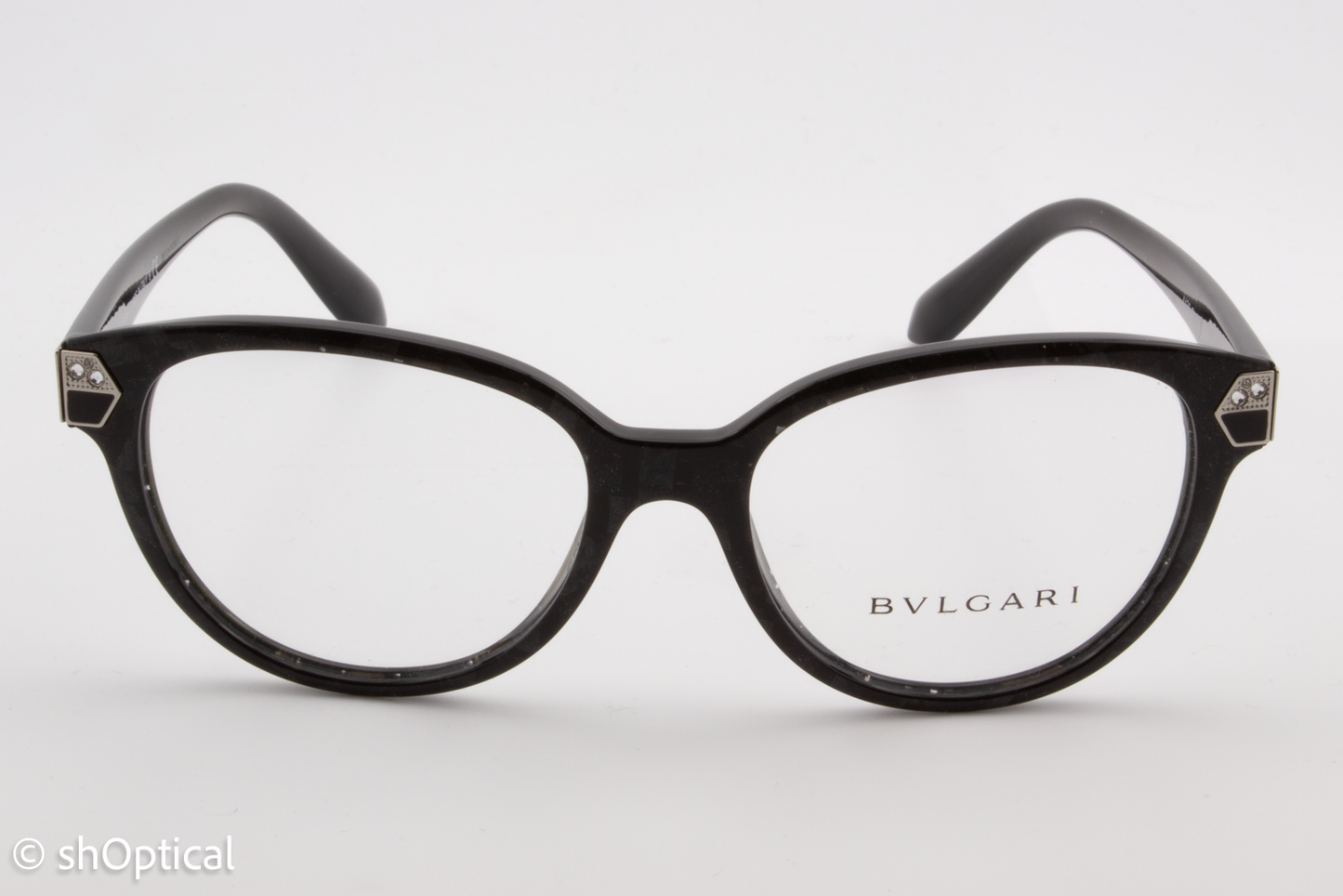 Bvlgari 4136-B  Female Cat Eye Glasses Frame Bvlgari Black (Mamba) 54mm